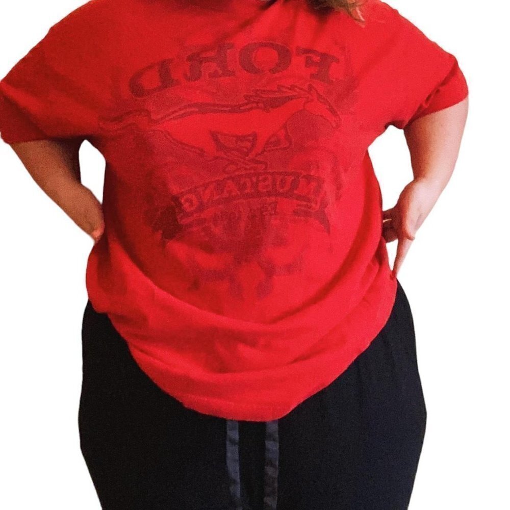 Vintage Red Ford Mustang T-shirt Size XXL